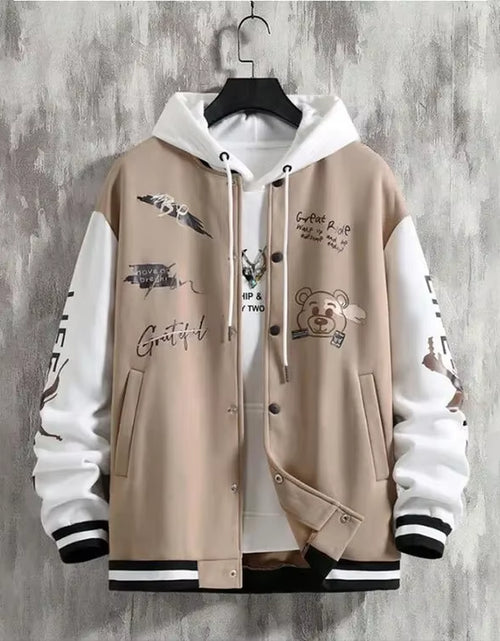 Load image into Gallery viewer, Men&#39;S Fashionable Baseball Jacket, Spring and Autumn Trendy American High Street Ruffian Handsome Loose Casual Jacket
