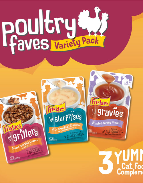 Load image into Gallery viewer, Purina  Poultry Faves Gravy Cat Food Complements Variety Pack (8 Pack)
