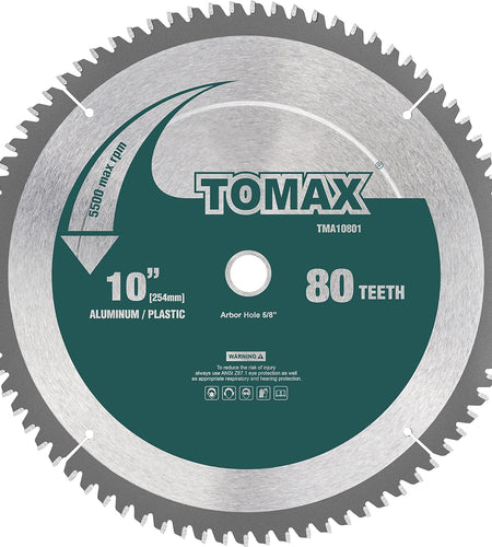 10-Inch 80 Tooth TCG Aluminum and Non-Ferrous Metal Saw Blade with 5/8-Inch Arbor