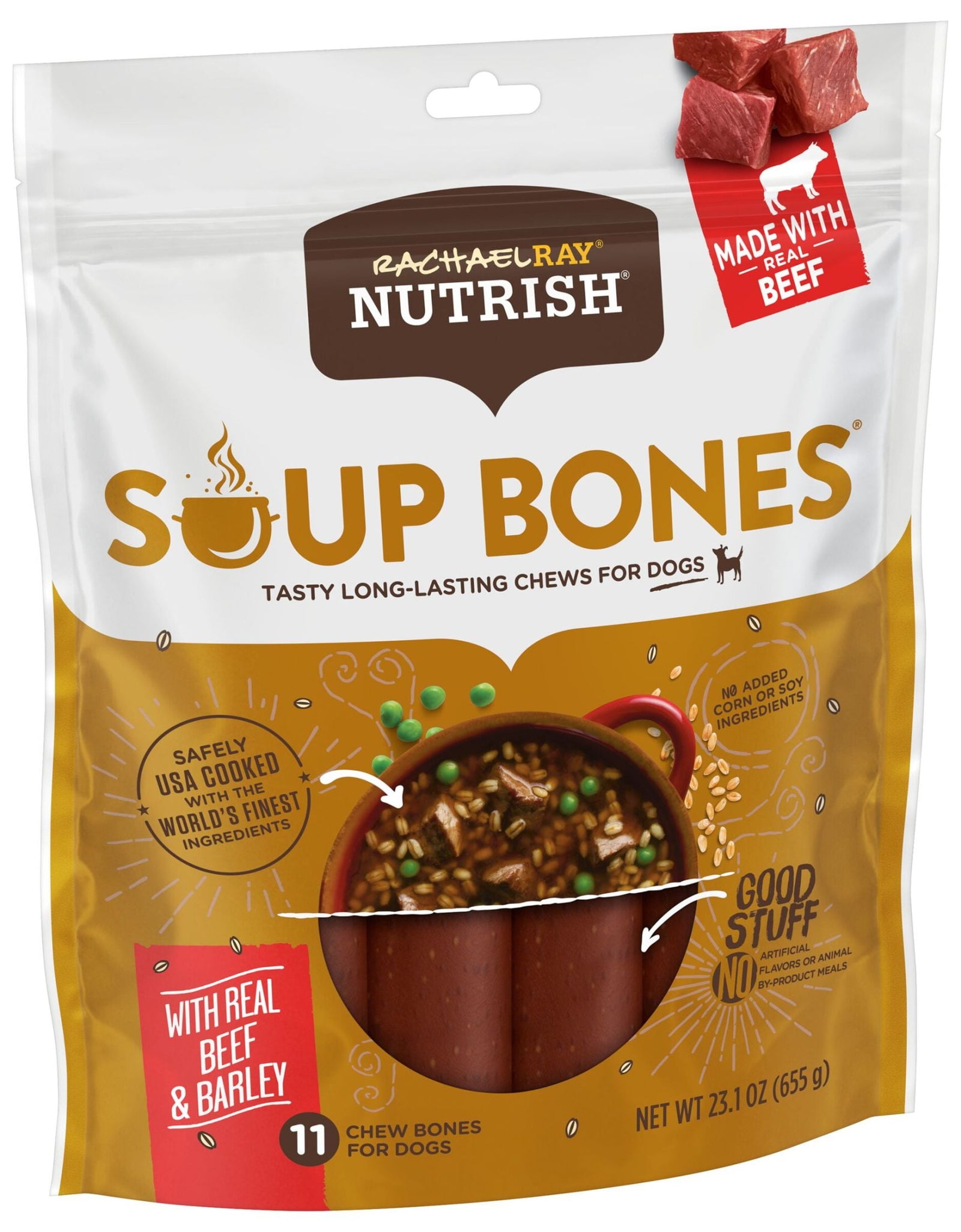 Rachael Ray  Soup Bones with Real Beef & Barley, 11 Dog Chews