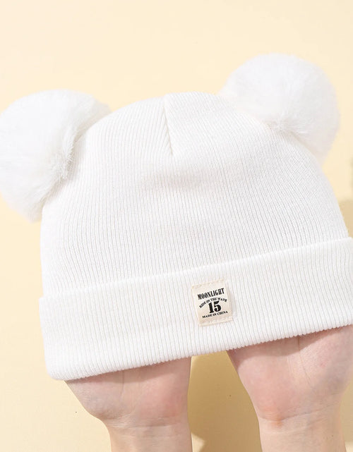 Load image into Gallery viewer, Solid Color Wool Knitted Bonnet Bebe Newborn Baby Hat Pompom Cute Winter Hat for Kids Boys Girls Children Warm Beanie Cap 0-3Y
