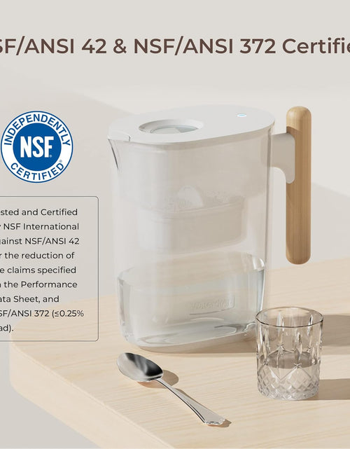 Load image into Gallery viewer, 200-Gallon Long-Life Chubby 10-Cup Water Filter Pitcher with 1 Filter, NSF Certified, 5X Times Lifetime, Reduces PFAS, PFOA/PFOS, Chlorine, BPA Free, Clear
