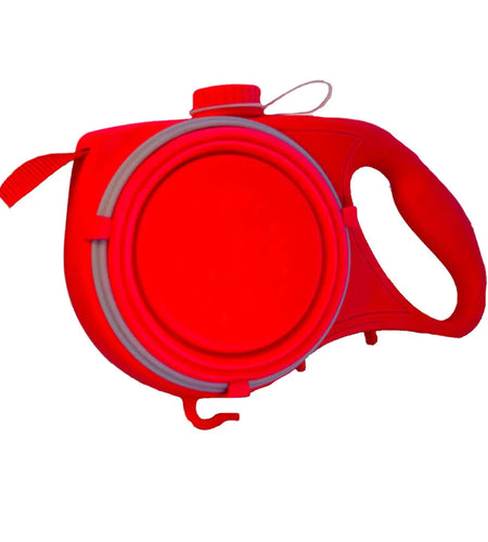 4-In-1 Durable Dog Leash Retractable Nylon Dog Leash with Water Bottle Bowl Extending Puppy Walking Running Leads Pet