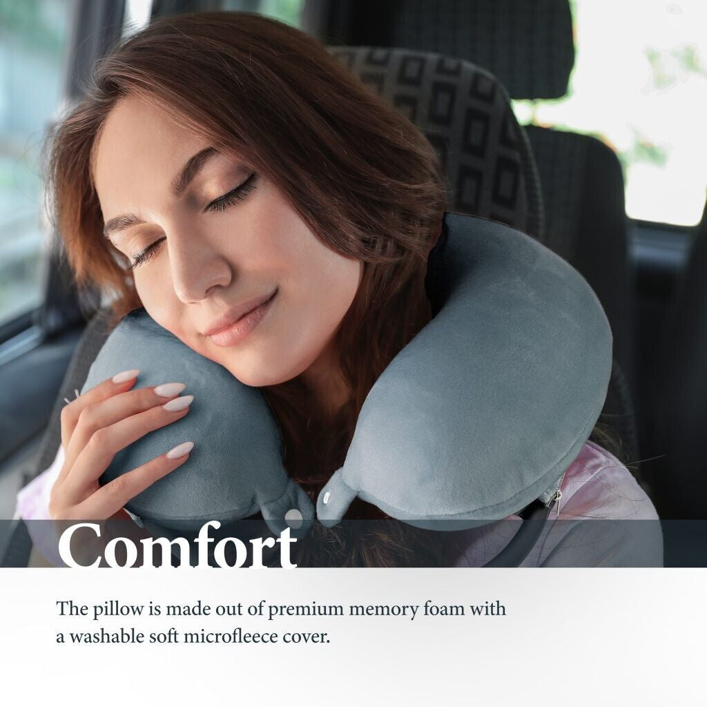 Neck Pillow for Travel Memory Foam W/ Magnetic Magsafe Phone Holder for Iphone