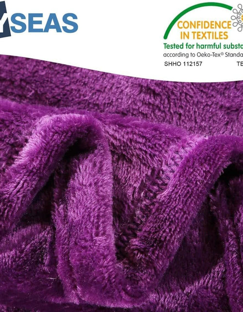 Load image into Gallery viewer, Flannel Fleece Throw Blanket Purple - Super Soft Plush Microfiber Solid Blanket for Couch, Bed, Chair, Sofa - Fuzzy Cozy Lightweight - 50X60 Inch
