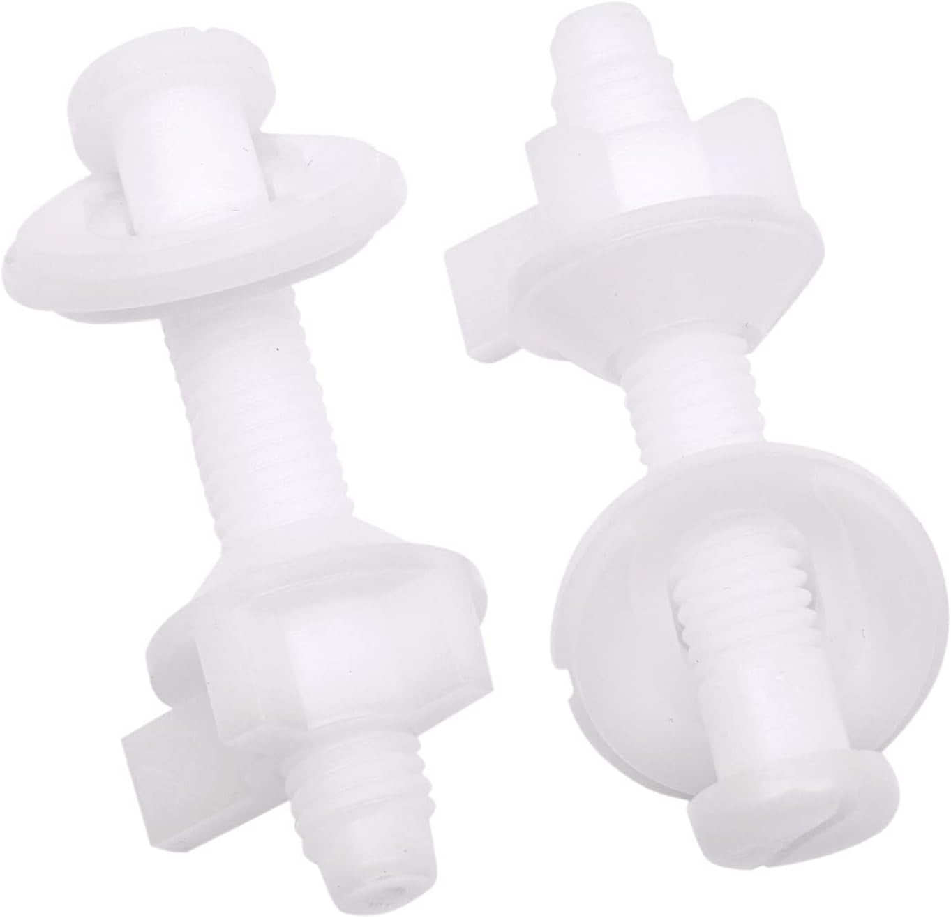 Toilet Seat Screws, Universal Toilet Seat Hinge Bolts and Screws, with Plastic Toilet Seat Hinge Bolts, Nuts and Washers, Replacement Parts for Fixing Top Mount Toilet Seat Hinges (4 Packs)