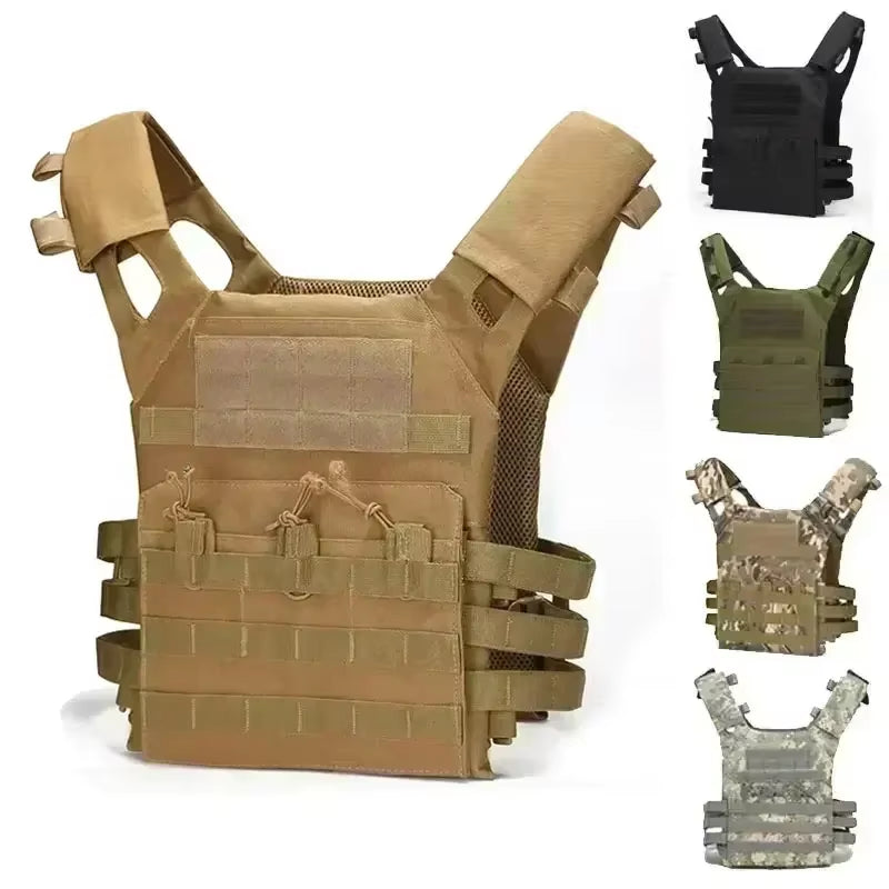 Nylon Tactical Vest Body Armor Hunting Carrier Airsoft Accessories Combat MOLLE Camo Vest