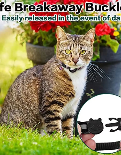 Load image into Gallery viewer, ATUBAN Airtag Cat Collar Breakaway, Reflective Kitten Collar with Apple Air Tag Holder and Bell for Girl Boy Cats, 0.4 Inches
