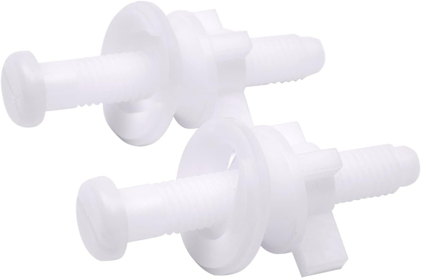 Toilet Seat Screws, Universal Toilet Seat Hinge Bolts and Screws, with Plastic Toilet Seat Hinge Bolts, Nuts and Washers, Replacement Parts for Fixing Top Mount Toilet Seat Hinges (4 Packs)