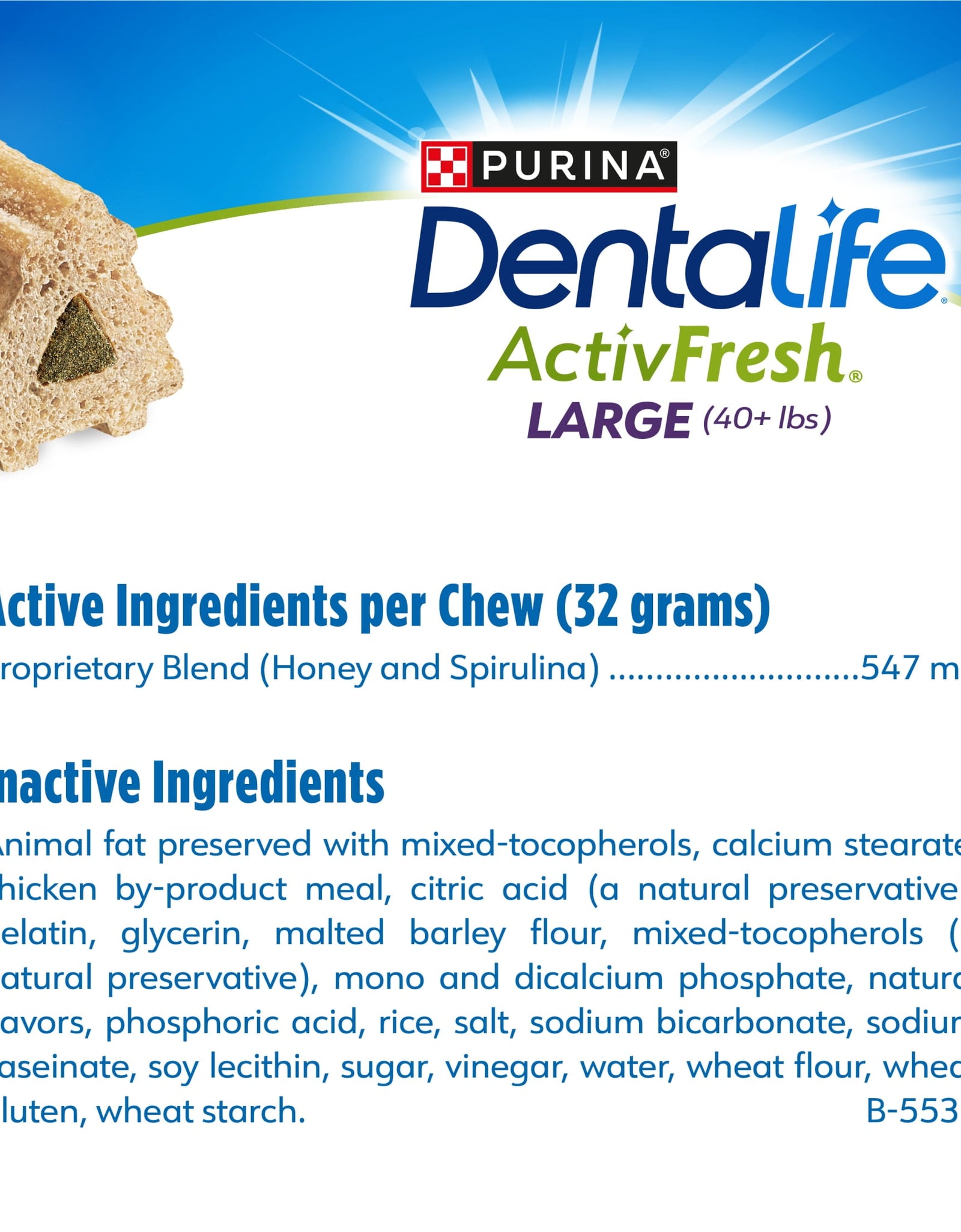 Purina  Activfresh Dog Treats, Chicken Dry Dental Chew for Large Dogs, 24.1 Oz Pouch (21 Pack)