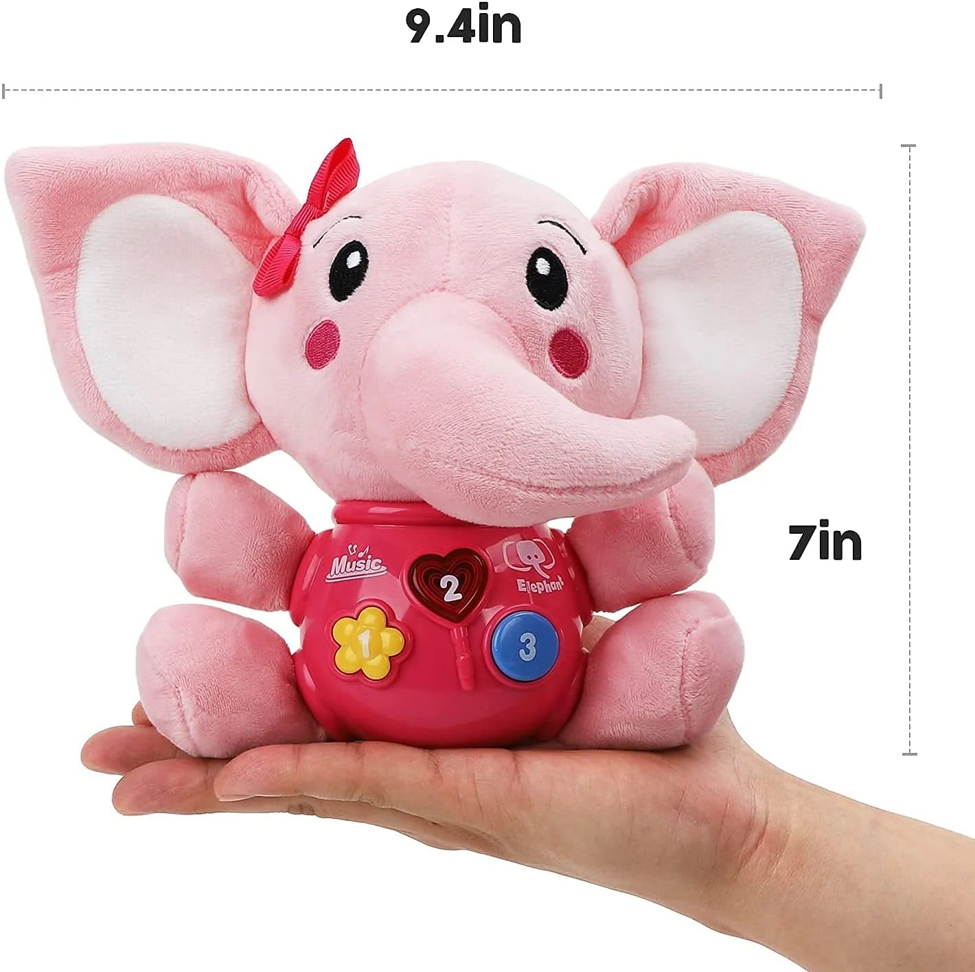 Baby Toys 0 3 6 12 Months, Plush Elephant Infant Toys with Baby Rattles, Newborn Baby Musical Toys for Baby 0 to 12 Month, Light up Baby Toys for Boys Girls Toddlers, Christmas Gifts for Baby