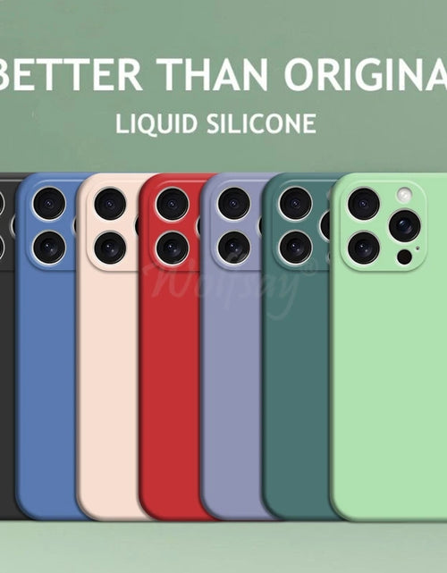 Load image into Gallery viewer, For  16 Pro Max Case Liquid Silicone Original Plain Rubber TPU Protector Case for  16 Pro Max Cover TPU Shockproof
