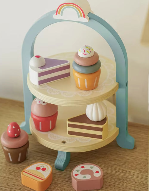 Load image into Gallery viewer, Royal Afternoon Tea Set Pretend Play Wooden Toys Kitchen Cake Role Play Parent-Child Learning Educational Toys for Children Gift
