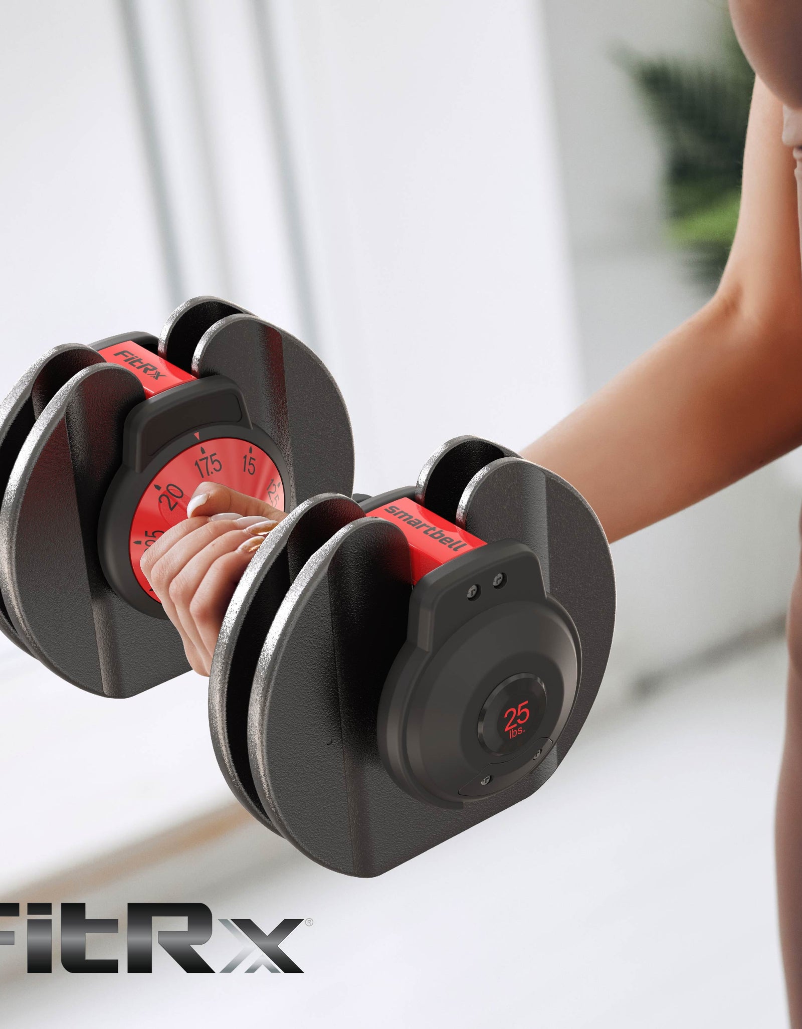 Smartbell, 25Lbs. Quick-Select 9 in 1 Adjustable Dumbbell for Home Gym, 5-25Lbs. Weight in 2.5Lbs Increments