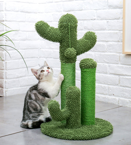 23" Cactus Cat Scratching Posts Medium Sisal Cat Scratcher,Green