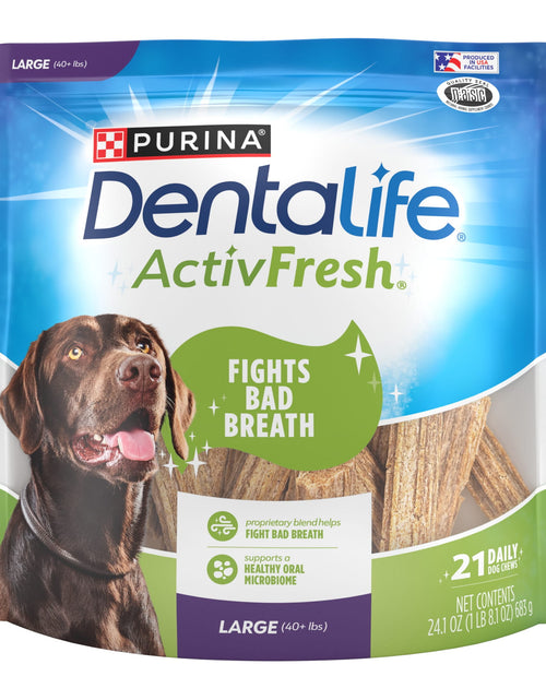 Load image into Gallery viewer, Purina  Activfresh Dog Treats, Chicken Dry Dental Chew for Large Dogs, 24.1 Oz Pouch (21 Pack)
