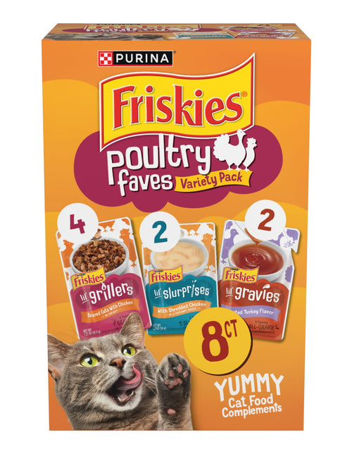 Load image into Gallery viewer, Purina  Poultry Faves Gravy Cat Food Complements Variety Pack (8 Pack)
