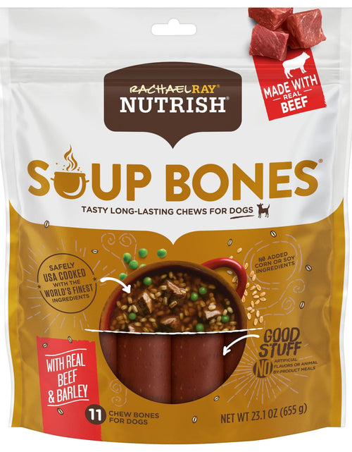 Load image into Gallery viewer, Rachael Ray  Soup Bones with Real Beef &amp; Barley, 11 Dog Chews
