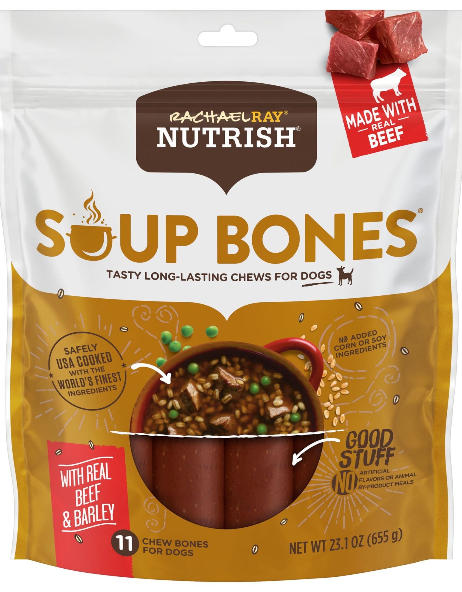 Rachael Ray  Soup Bones with Real Beef & Barley, 11 Dog Chews