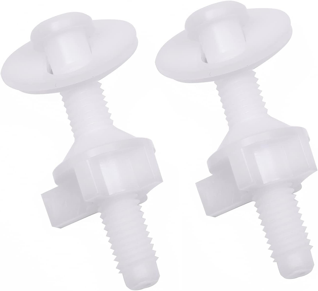 Toilet Seat Screws, Universal Toilet Seat Hinge Bolts and Screws, with Plastic Toilet Seat Hinge Bolts, Nuts and Washers, Replacement Parts for Fixing Top Mount Toilet Seat Hinges (4 Packs)