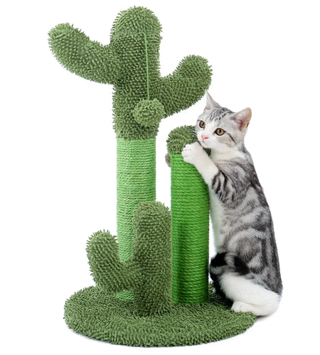 23" Cactus Cat Scratching Posts Medium Sisal Cat Scratcher,Green