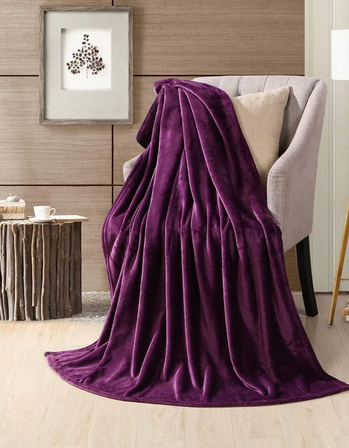 Load image into Gallery viewer, Flannel Fleece Throw Blanket Purple - Super Soft Plush Microfiber Solid Blanket for Couch, Bed, Chair, Sofa - Fuzzy Cozy Lightweight - 50X60 Inch
