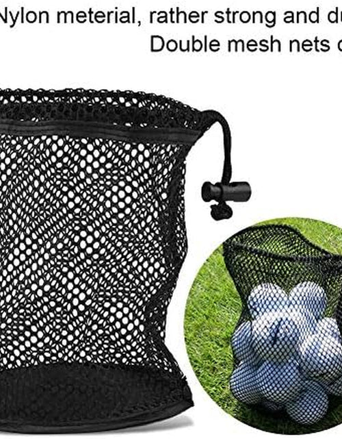 Load image into Gallery viewer, Golf Ball Mesh Bag, Lightweight Nylon Mesh Drawstring Drawstring Pouch Golf Balls Holder Storage Collector(50 Balls Collector)
