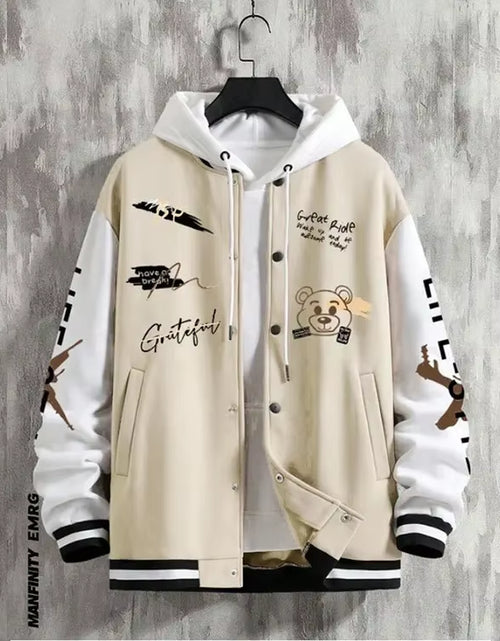 Load image into Gallery viewer, Men&#39;S Fashionable Baseball Jacket, Spring and Autumn Trendy American High Street Ruffian Handsome Loose Casual Jacket
