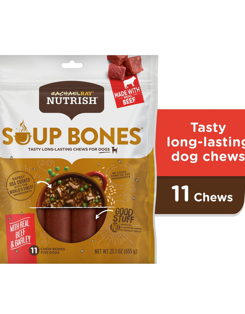 Load image into Gallery viewer, Rachael Ray  Soup Bones with Real Beef &amp; Barley, 11 Dog Chews
