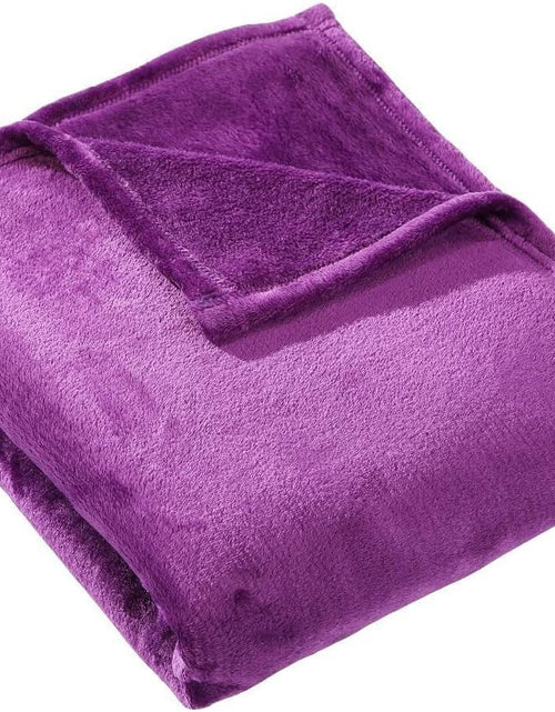 Load image into Gallery viewer, Flannel Fleece Throw Blanket Purple - Super Soft Plush Microfiber Solid Blanket for Couch, Bed, Chair, Sofa - Fuzzy Cozy Lightweight - 50X60 Inch
