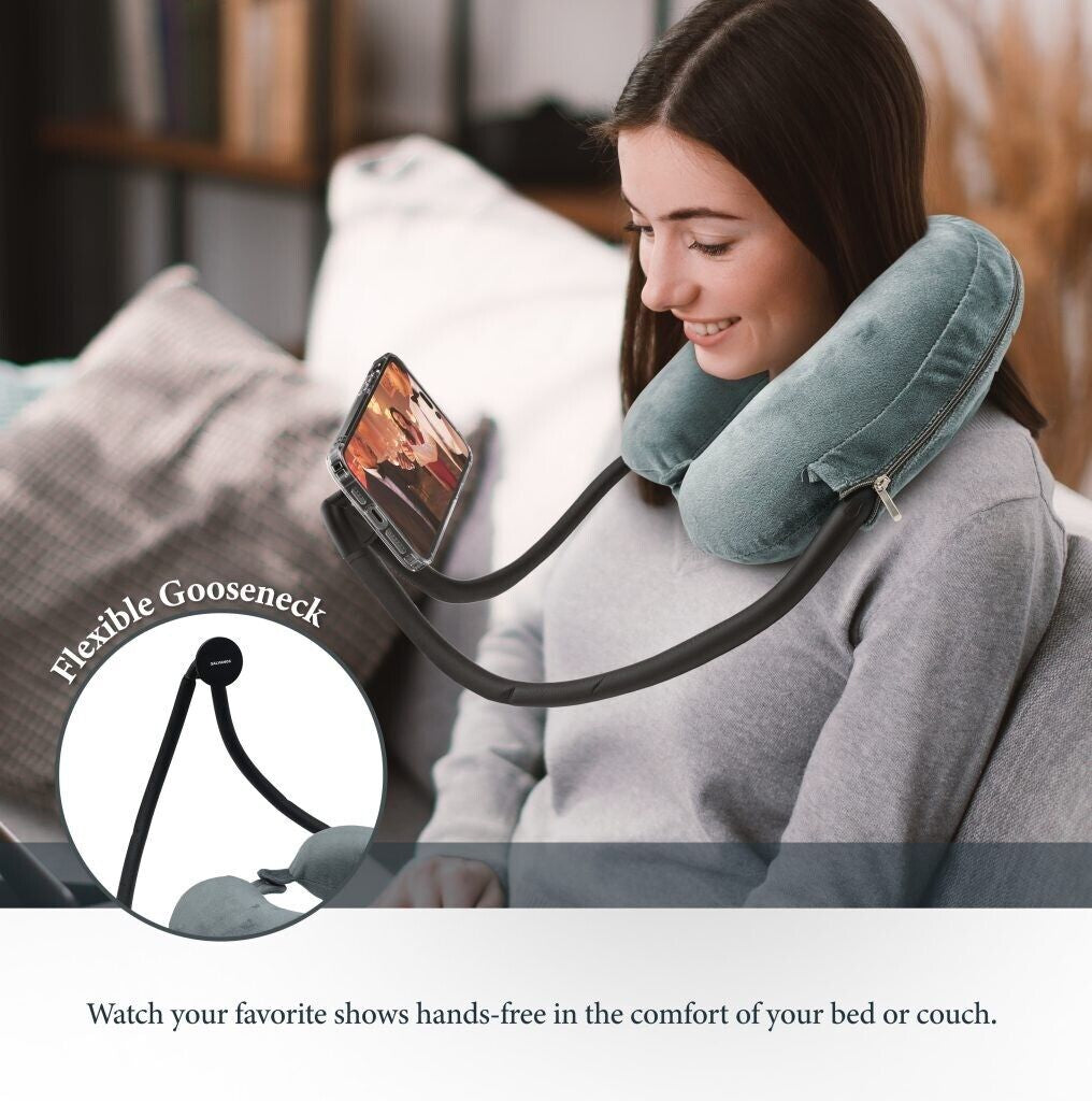 Neck Pillow for Travel Memory Foam W/ Magnetic Magsafe Phone Holder for Iphone