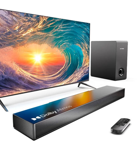 Sound Bar for Smart TV with Dolby Atmos, 190W Peak Power Soundbar with Subwoofer, TV Sound Bar with Bass Boost, Home Theater Audio Sound Bars for TV Speakers